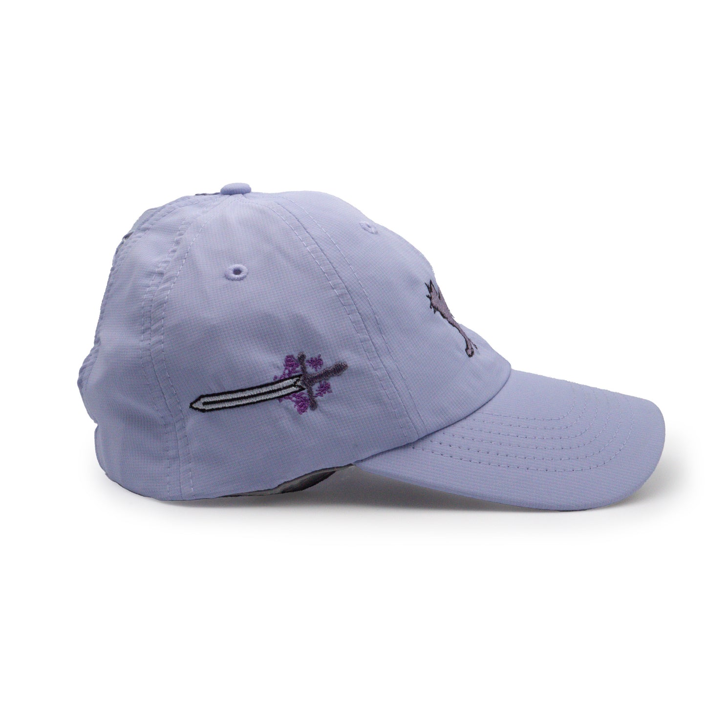 A side view product photo of the lavender Faithful Embroidered Hat.