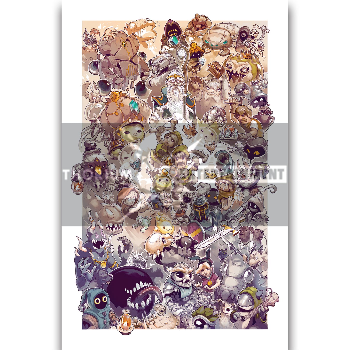 Undermine poster artwork depicting characters and creatures from the game.