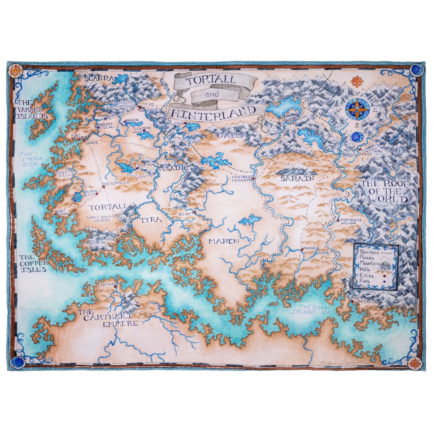 Full view of the blanket's illustration, against a white background.