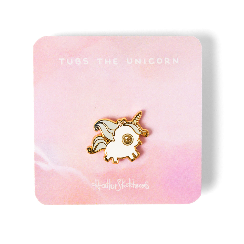 Blue mane variation of Tubs the Unicorn on backing card.