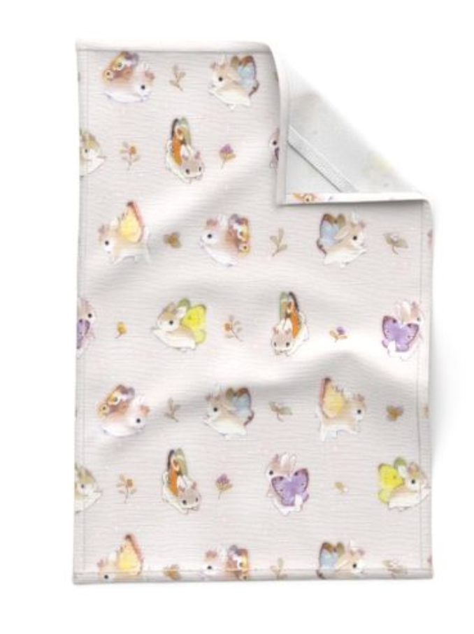 Woodsy Jackalopes tea towel on white background.