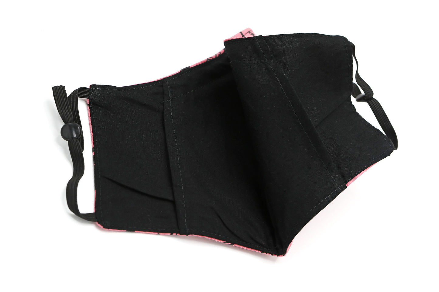 Detail of Weapons & Spells mask's black inner lining.