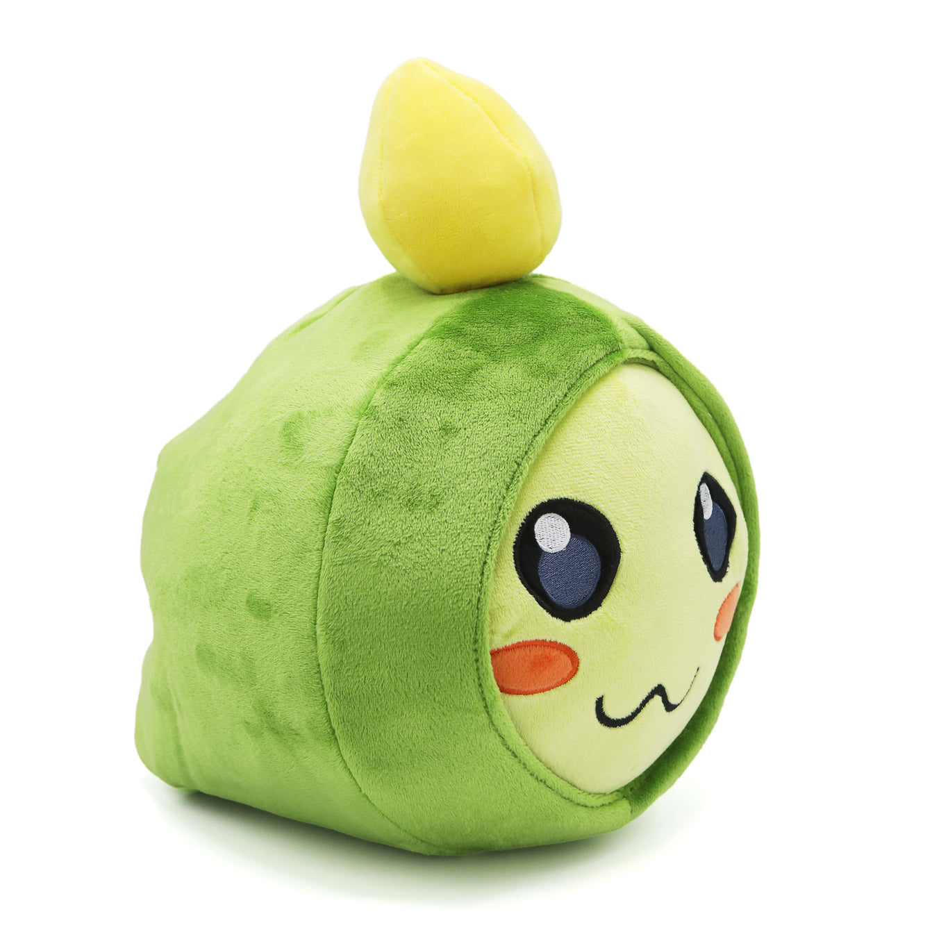 Right side angled view of green Pilfer Plush.