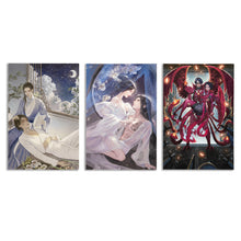 Load image into Gallery viewer, The cool toned Yizhi and Shimin print, the dusky Zetian and Yizhi print, and the fiery Shimin and Zetian print side by side.