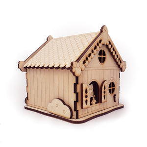 Side view of assembled Baker Bunneh house.