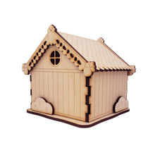 Load image into Gallery viewer, Back view of assembled Baker Bunneh house.