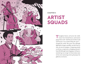 Illustration of different women opposite "Chapter 5: Artist Squads."