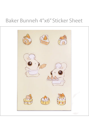 Heather Sketcheroos: Baker Bunneh Sticker Sheet