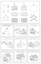 Load image into Gallery viewer, Instructions for assembly of baker bunneh house.