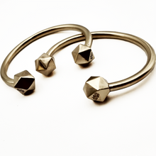 Load image into Gallery viewer, 2 Bronze D20 Dice bangle on white background.