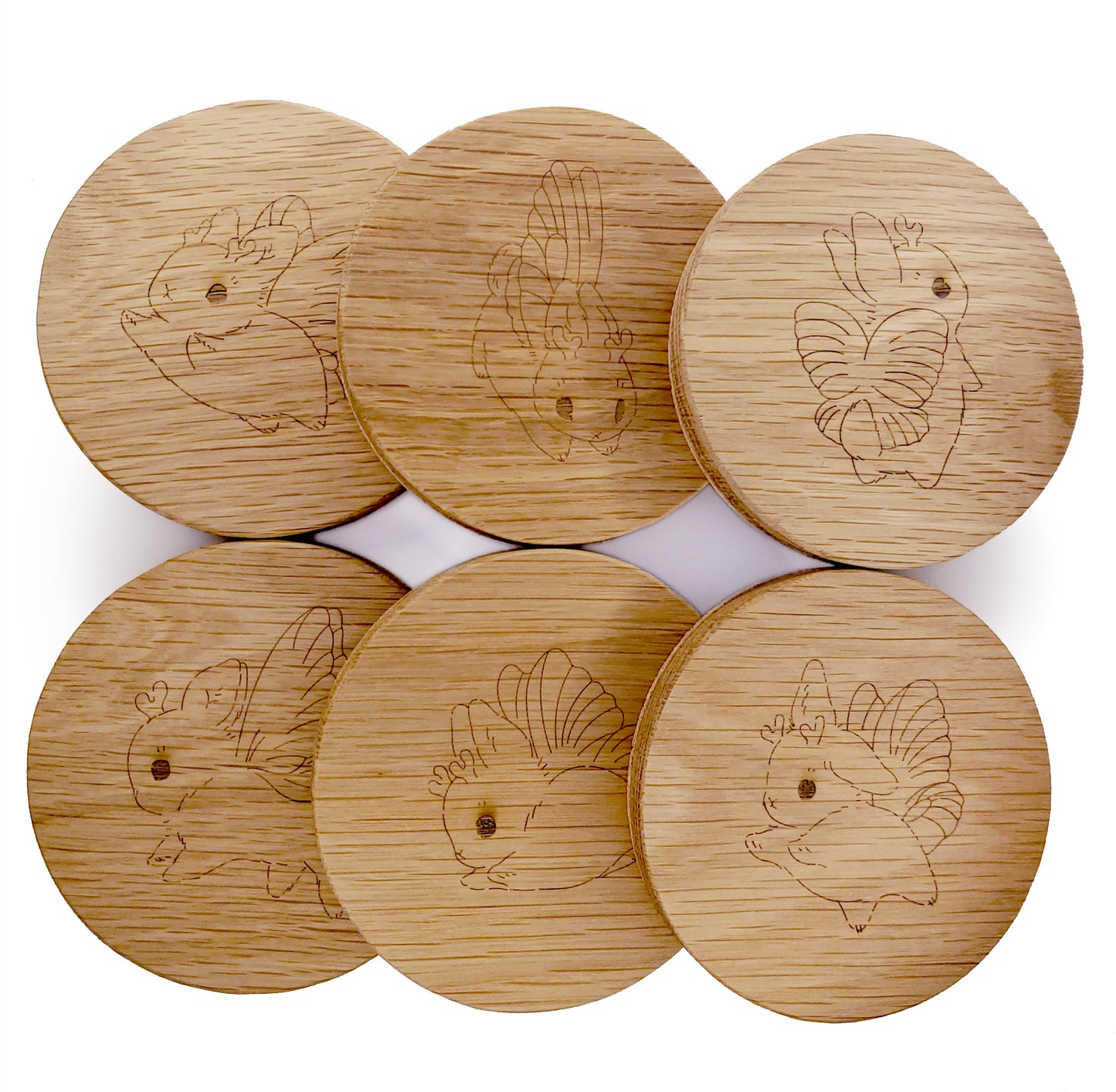 Heather Sketcheroos: Bunnerfly Coasters (Set of 6)