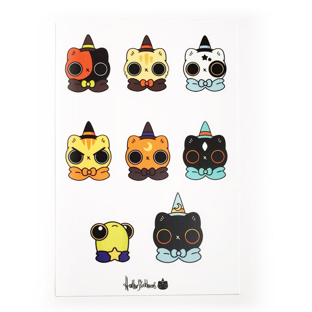 Heather Sketcheroos: Kitteh Coven "Meowanda's Class" Sticker Sheet