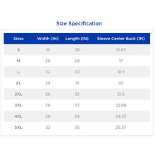 Load image into Gallery viewer, Size chart for the Bad Words T-Shirt. Small is 18 inches in width, 28 inches in length. Medium is 20 inches in width and 29 inches in length. Large is 22 inches in width and 30 inches in length. XL is 24 inches in width and 31 inches in length. 2XL is 26 inches width and 32 inches length. 3XL is 28 inches width and 33 inches length. 4XL is 30 inches in width and 34 inches in length. Finally, 5XL is 32 inches in width and 35 inches in length.