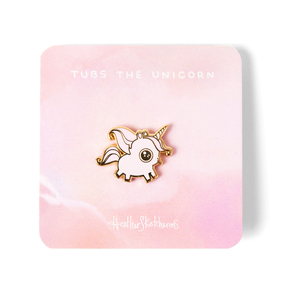 Pink mane variation of Tubs the Unicorn on backing card.