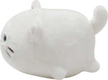 Load image into Gallery viewer, Side view of Odd, a white cat plush.