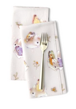Load image into Gallery viewer, A fork placed on Woodsy Jackalopes table napkins on white background.