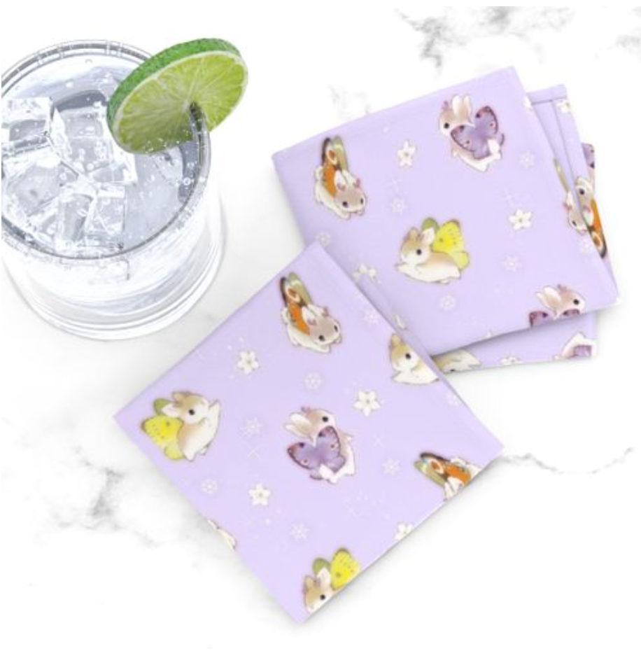 Heather Sketcheroos: Lilac Jackalopes Cocktail Napkins