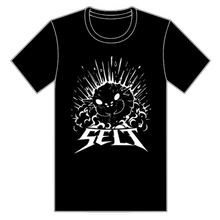 Load image into Gallery viewer, Black T-shirt depicting the game boss Selt, a sandworm, with metal/rock style text reading &quot;SELT&quot; across the bottom of the shirt.