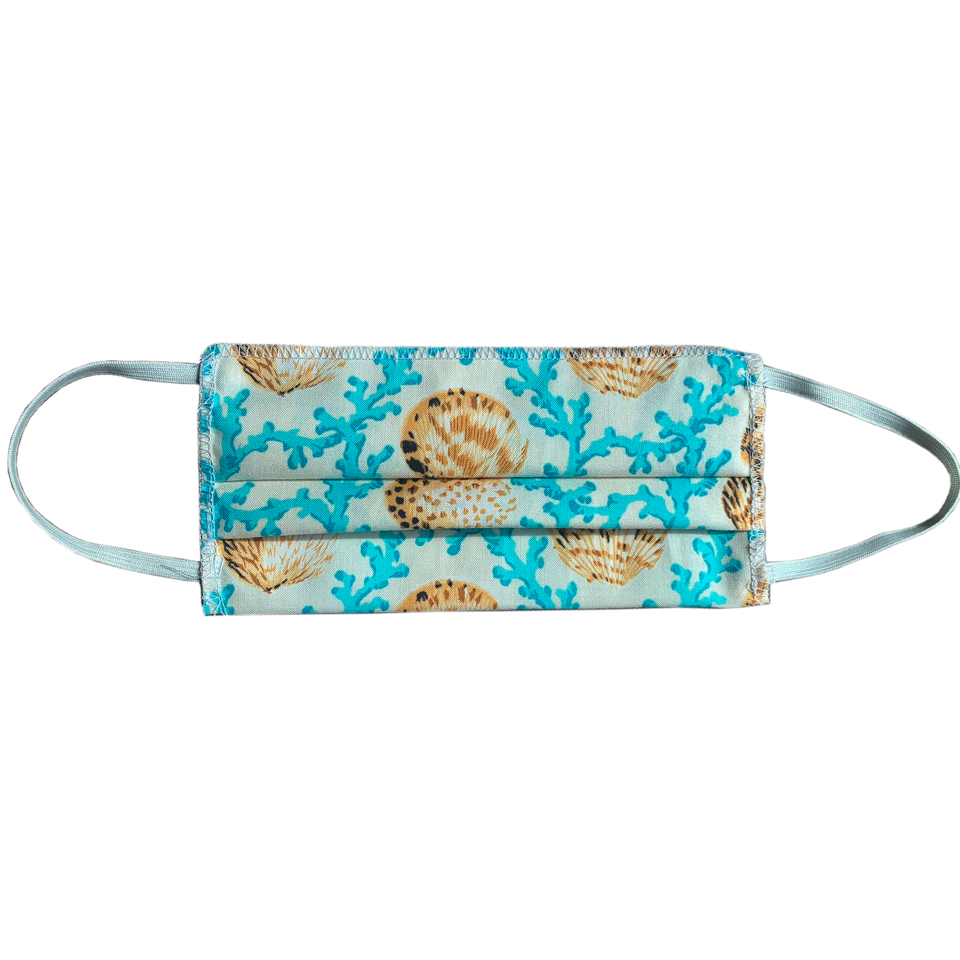 Seashells mask on white background.