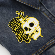Load image into Gallery viewer, Die Mad About It patch on denim jacket.