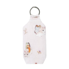 Load image into Gallery viewer, Back view of Pastel pink bunnerfly hand sanitizer holder on white background.
