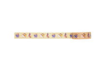 Load image into Gallery viewer, Top view of Autumn yellow washi tape unrolled on white background.