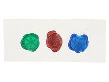 Load image into Gallery viewer, Each of the sealed waxes on a white piece of paper.