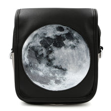 Load image into Gallery viewer, Front view of black Moon Ita back with round Moon insert on white background.