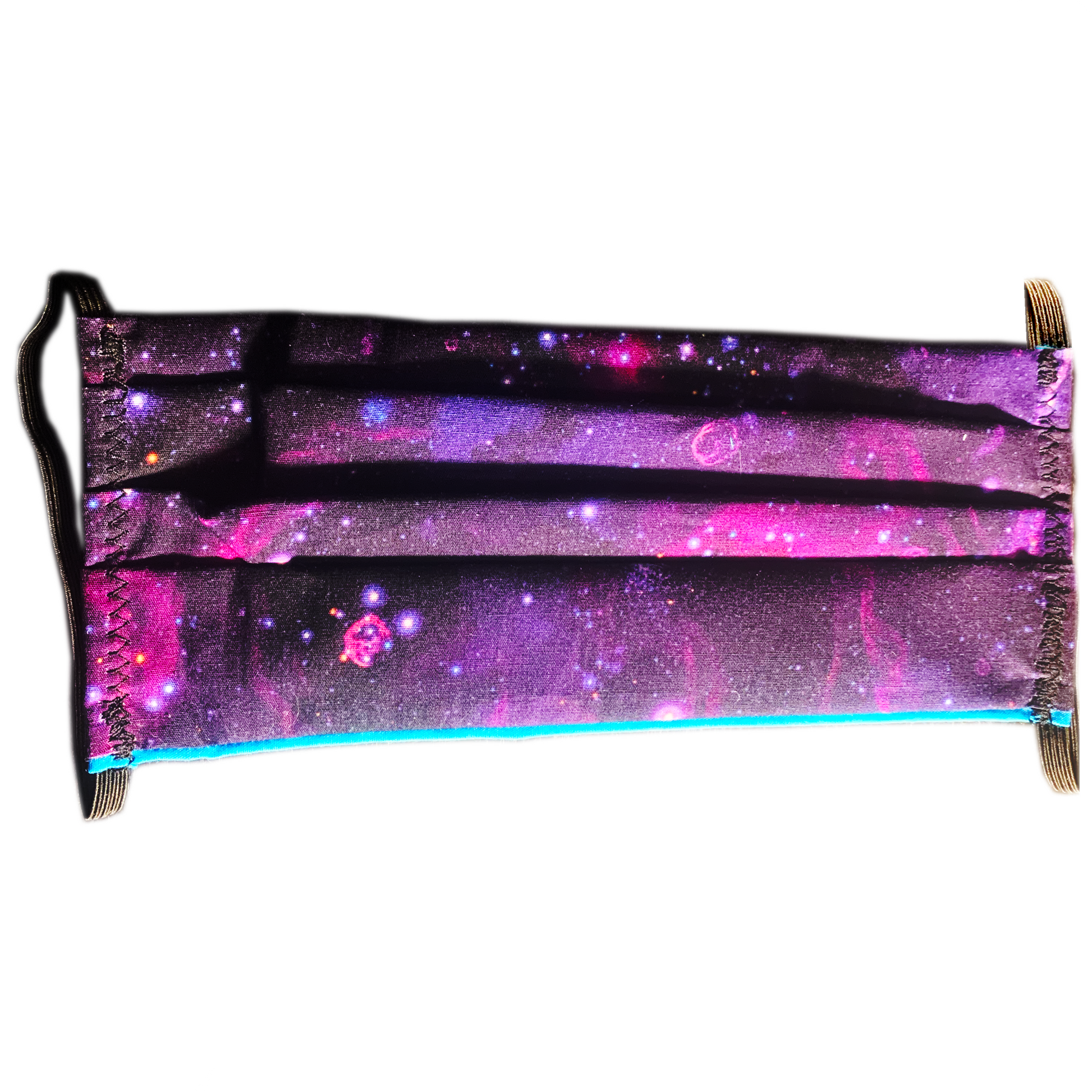 Lilac galaxy mask on white background.