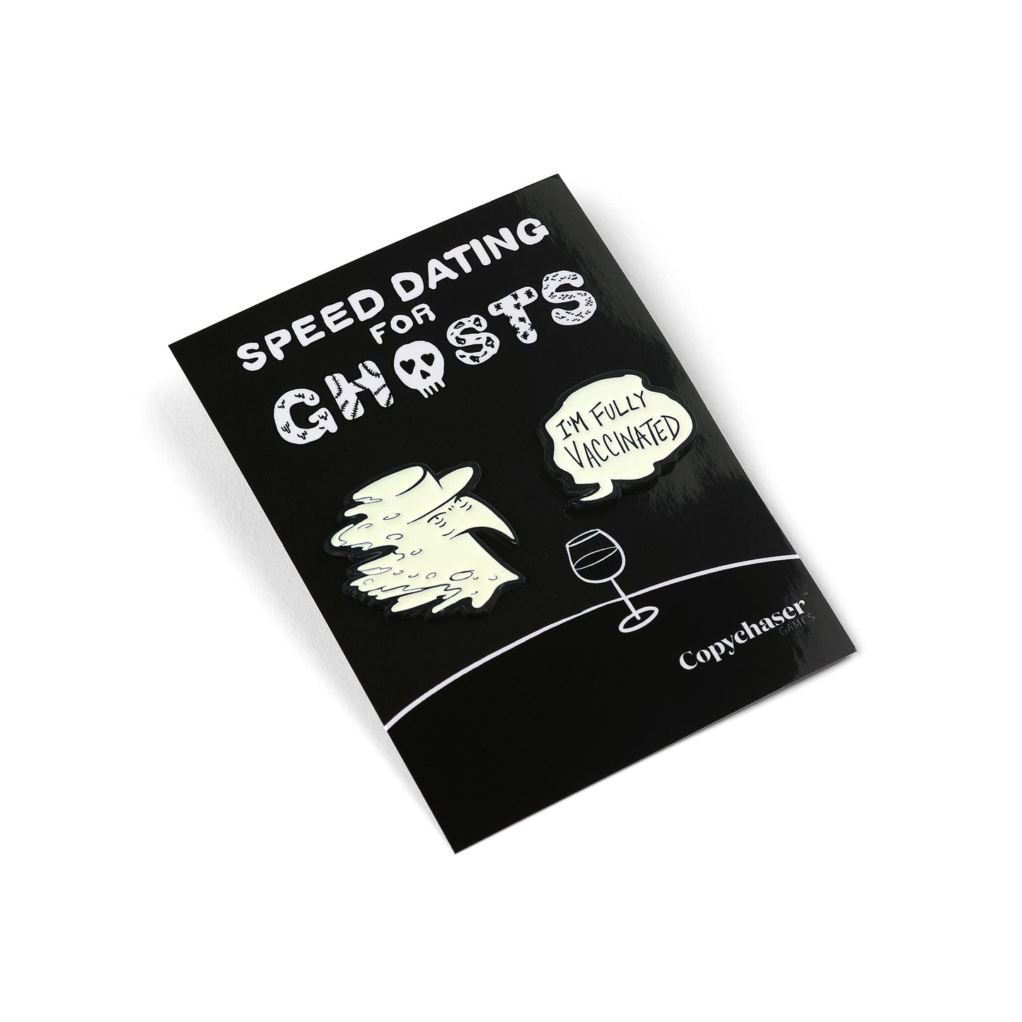 Spooky Peter Pin set on their black backing card with white background.