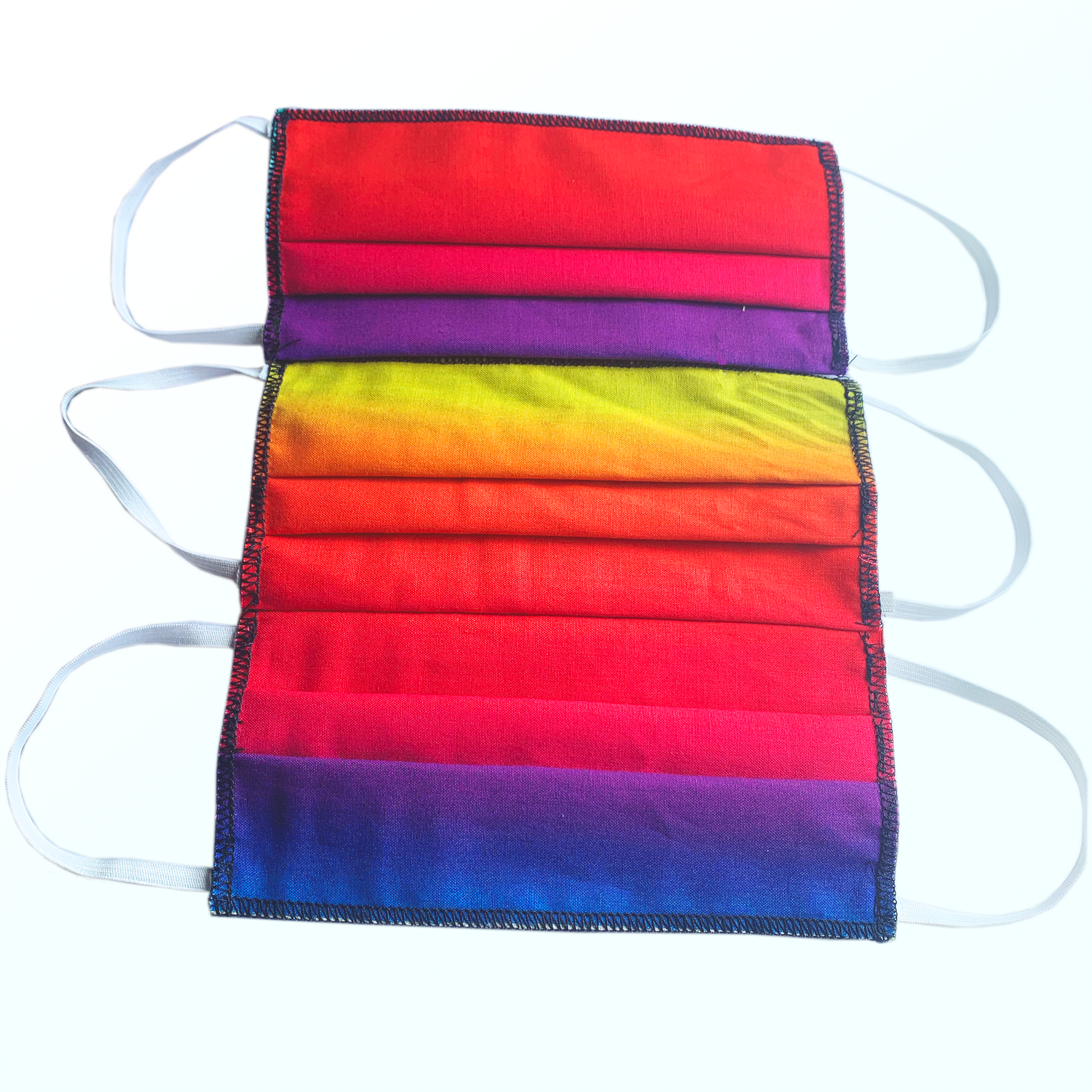 Pride masks on white background.