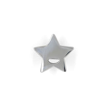 Load image into Gallery viewer, Front view of Silver star charm pin on white background.
